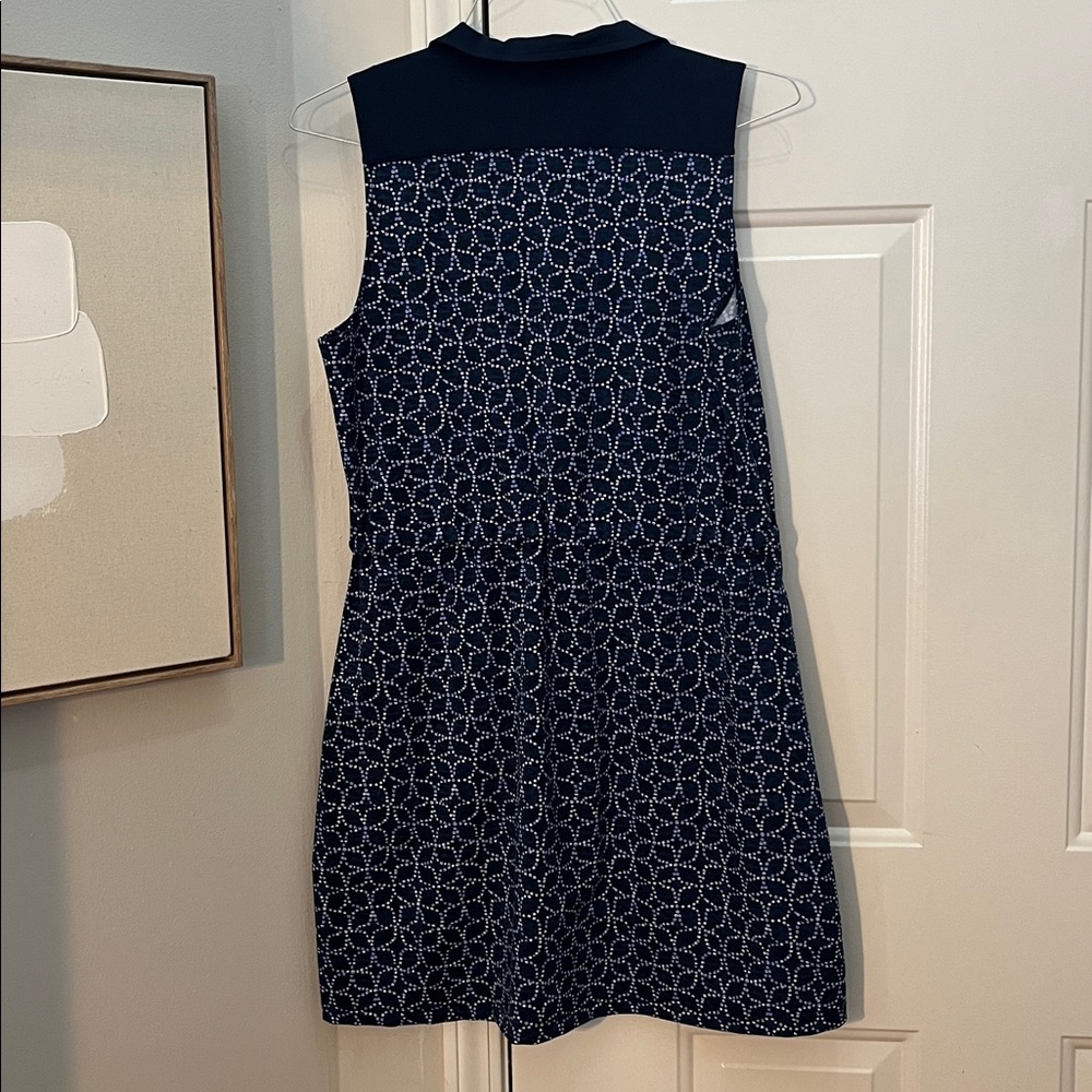Talbots Dark Blue Sleeveless Geometric Dress - Picture 4 of 6